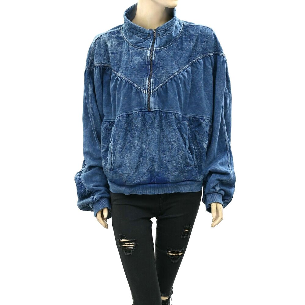 Out From Under Urban Outfitters Phoenix Quilted Half-Zip Sweatshirt Top L 226637 - Picture 3 of 7